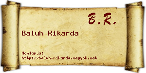 Baluh Rikarda névjegykártya